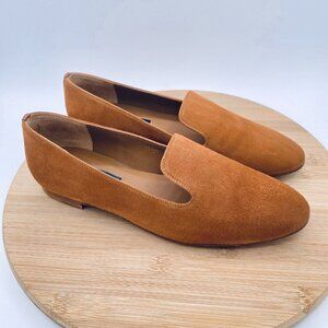 Margaux Shoes Womens 7.5 38.5 N Tan Suede Flat Loafers Minimalist